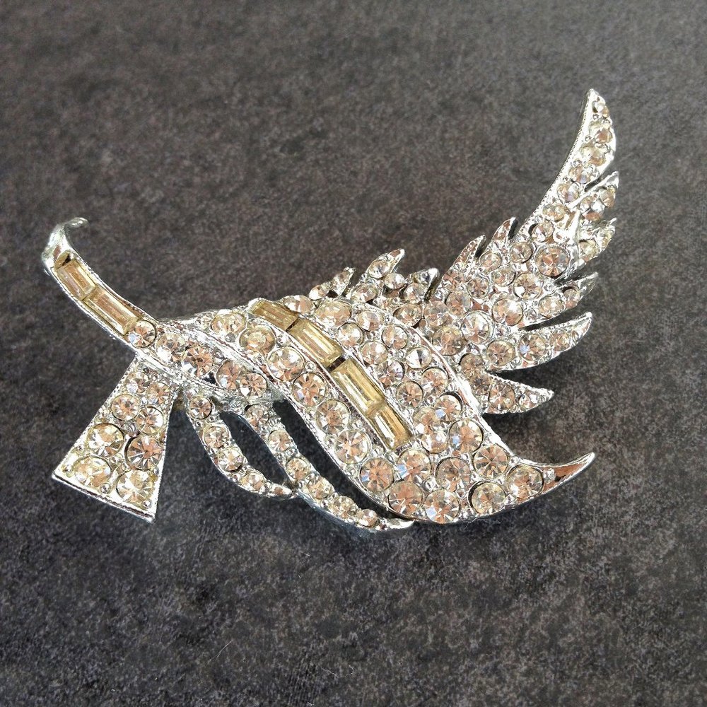 Vintage Art Deco Rhinestone Brooch - Picture 1 of 3